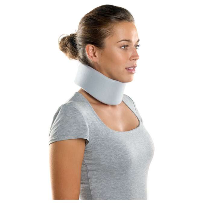 Kołnierz ortopedyczny miękki - typ Schantza - profilowana pianka, zaokrąglone krawędzie + bawełniana osłona, idealne zabezpieczenie odcinka szyjnego podczas przeciążeń i delikatnych urazów (Brace ID Cervical Collar)